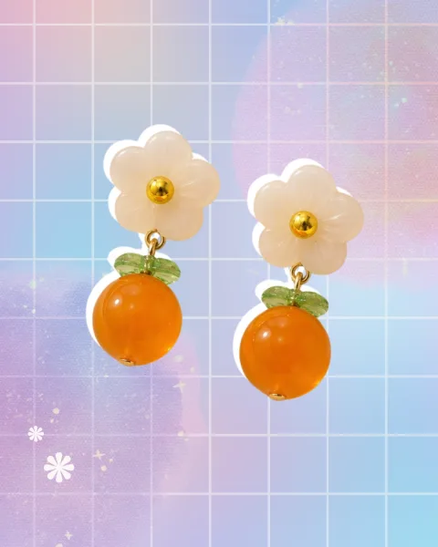Aretes Orange daisy