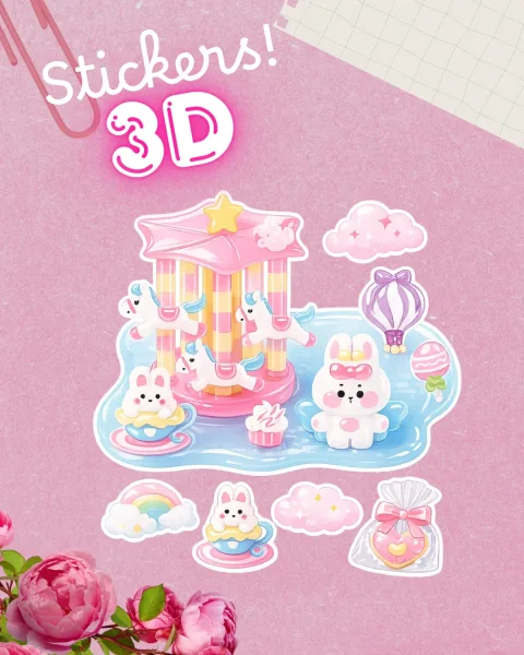 Sticker 3D - Carrusel